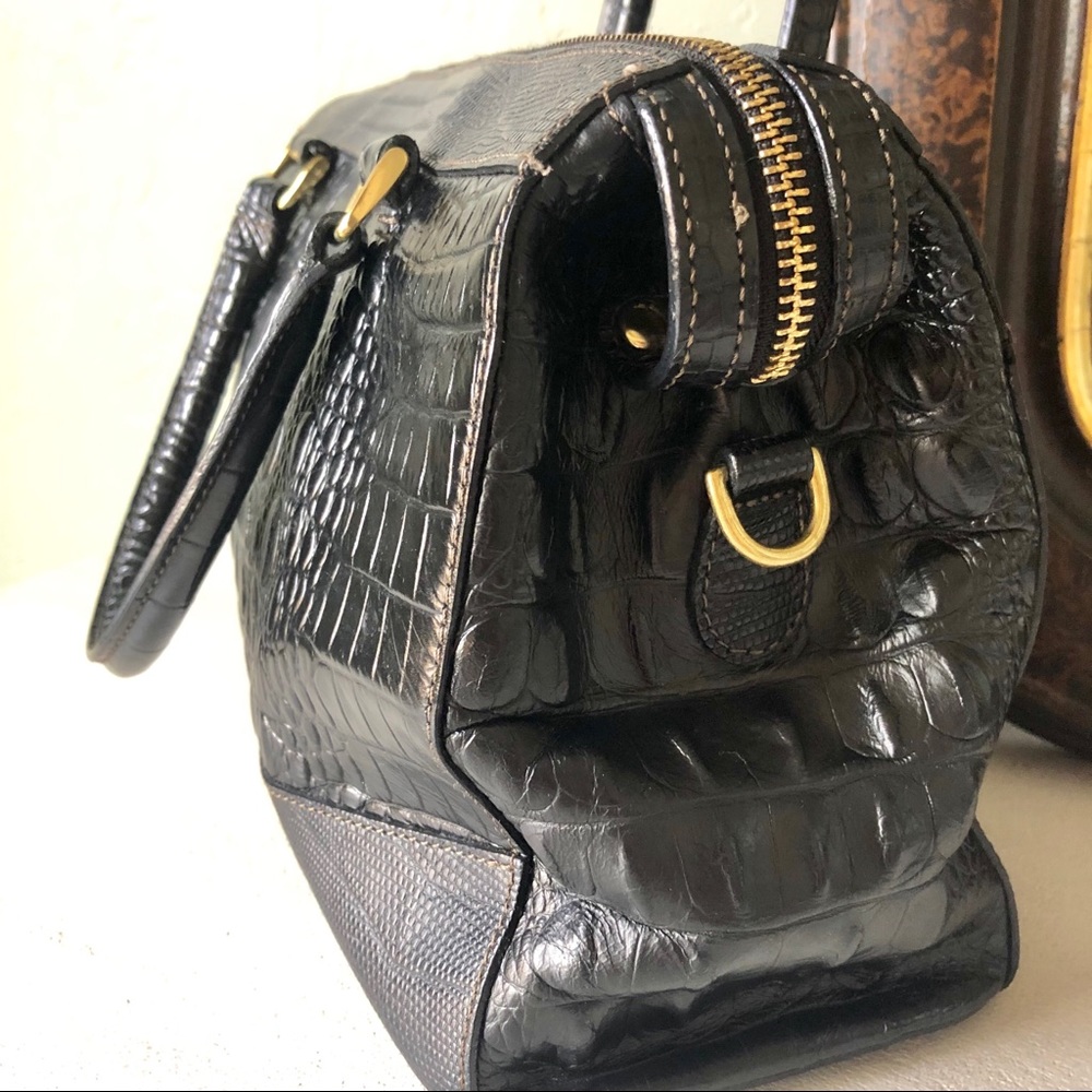 Brahmin Embossed Leather Satchel w Strap